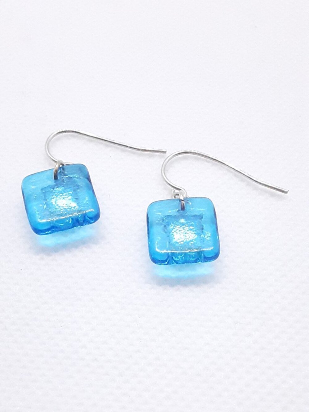 HOST PICK!!  NEW ocean blue glass French wire earrings - Picture 3 of 10